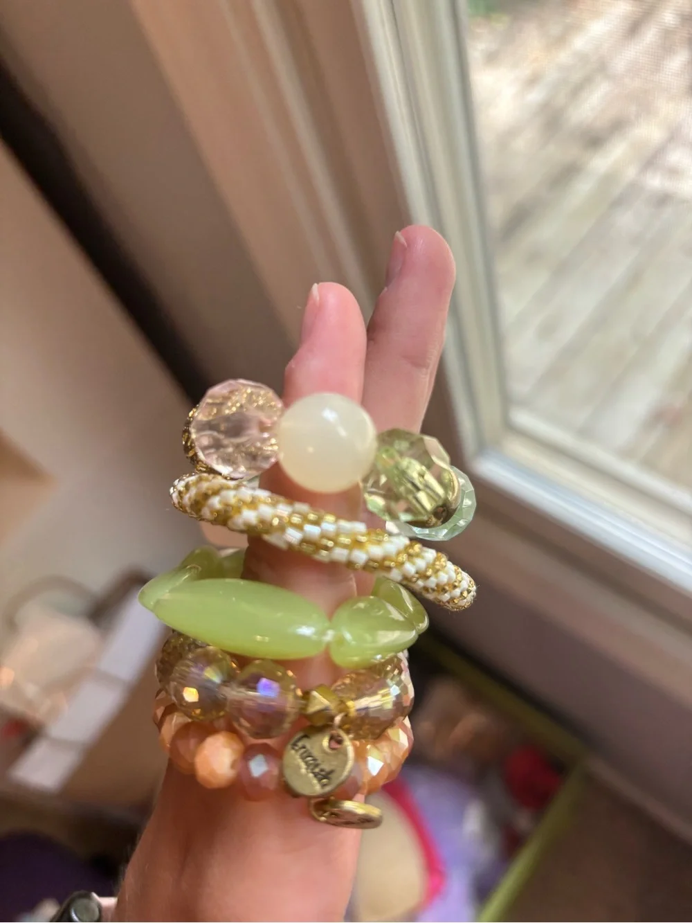 Bundle of bracelets + one set of matching earrings